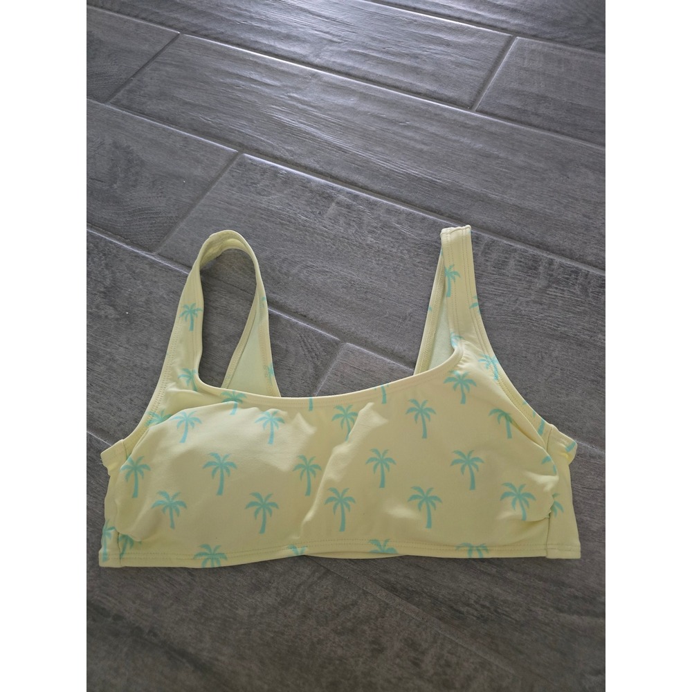 Stoney Clover Lane Target Yellow Palm Tree Scoop Neck Bikini‎ Top Size Medium